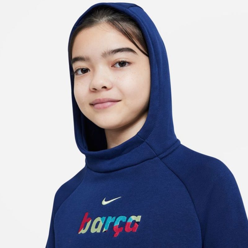 Nike FC Barcelona Fleece Pullover Soccer Hoodie Jr CI9533 492