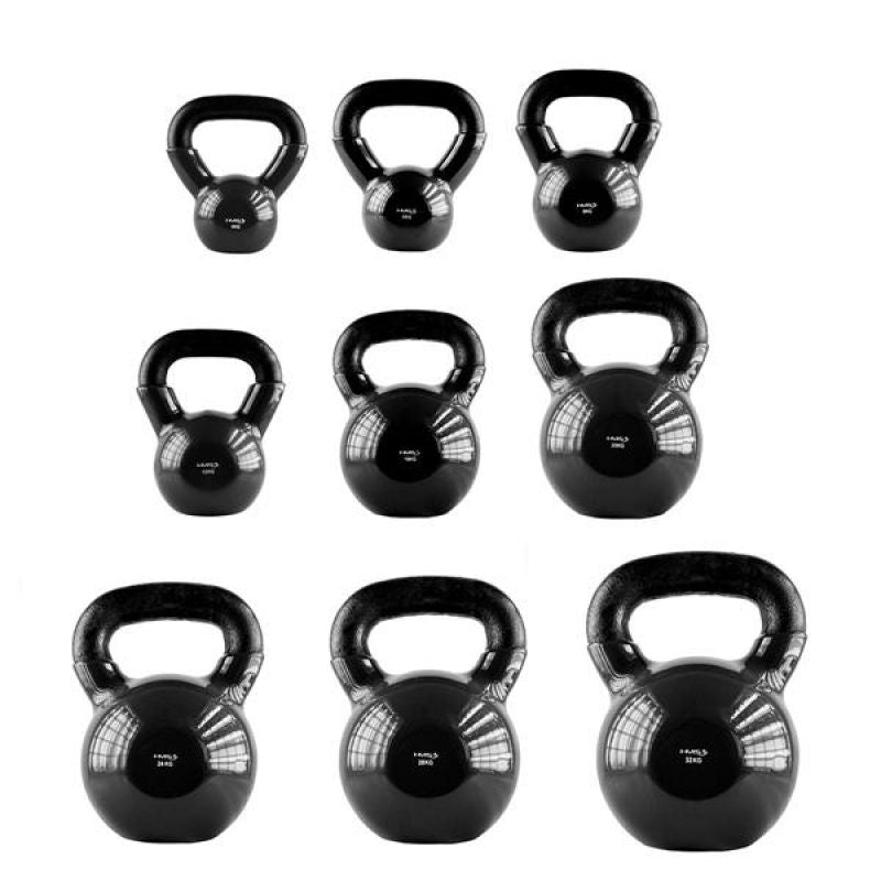 Kettlebell iron covered with vinyl HMS KNV12 BLACK